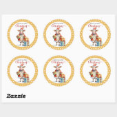 Sticker Rond Vache de Noël jeu de mots (Feuille)