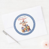 Sticker Rond Vache de Noël Pun (Enveloppe)