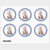Sticker Rond Vache de Noël Pun (Feuille)