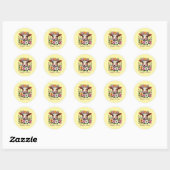 Sticker Rond Vache de Pâques mignonne et heureuse (Feuille)
