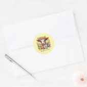 Sticker Rond Vache de Pâques mignonne et heureuse (Enveloppe)