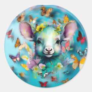 Sticker Rond Vache des Hautes Terres