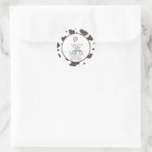 Sticker Rond Vache Doodle Ferme Animaux Anniversaire Merci C (Sac)