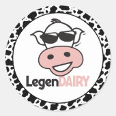 Sticker Rond Vache drôle de jeu de mots (Devant)