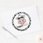 Sticker Rond Vache drôle de jeu de mots (Enveloppe)