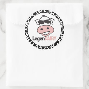 Sticker Rond Vache drôle de jeu de mots