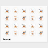 Sticker Rond Vache En Vaches mignonnes Citrouilles Bonne Hallow (Feuille)