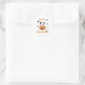 Sticker Rond Vache En Vaches mignonnes Citrouilles Bonne Hallow (Sac)