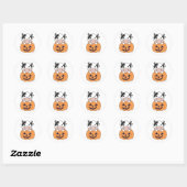 Sticker Rond Vache En Vaches mignonnes Citrouilles Bonne Hallow (Feuille)
