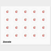 Sticker Rond Vache Et Fraise (Feuille)