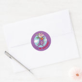 Sticker Rond Vache et poulet Super Vache Al Rescate! (Enveloppe)