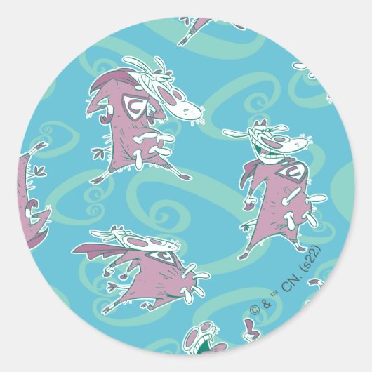 Sticker Rond Vache et poulet Super Vache Motif (Devant)