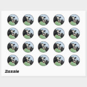 Sticker Rond Vache et veau Holstein (Feuille)