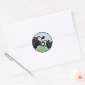 Sticker Rond Vache et veau Holstein (Enveloppe)