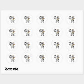Sticker Rond vache folle drôle (Feuille)