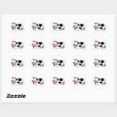 Sticker Rond Vache heureuse (Feuille)