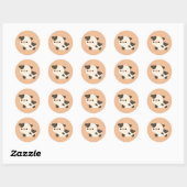 Sticker Rond Vache Holstein (Feuille)