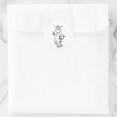 Sticker Rond vache idiote buvant du lait (Sac)