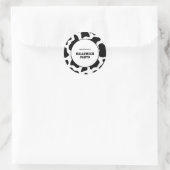 Sticker Rond Vache Imprimer noir et blanc Halloween Party (Sac)