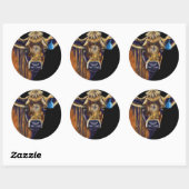 Sticker Rond Vache - Lucky Nombre Sept (Feuille)