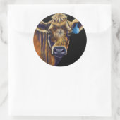 Sticker Rond Vache - Lucky Nombre Sept (Sac)