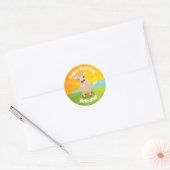 Sticker Rond Vache mignonne Jersey anniversaire personnalisé (Enveloppe)