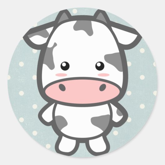 Sticker Rond Vache mûre (Devant)