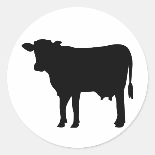 Sticker Rond vache noire (Devant)