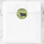 Sticker Rond Vache noire_0075 (Sac)