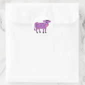 Sticker Rond Vache pourpre (Sac)