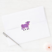 Sticker Rond Vache pourpre (Enveloppe)