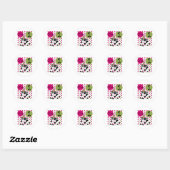 Sticker Rond Vache rose 1er anniversaire (Feuille)