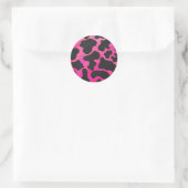 Sticker Rond Vache rose chaud et noir (Sac)