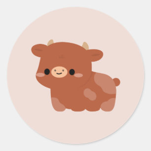 Sticker Rond Vache rouge suédoise