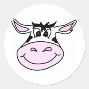 Sticker Rond Vache souriante