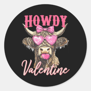 Sticker Rond Vache Valentine Coquette