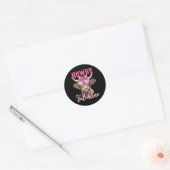 Sticker Rond Vache Valentine Coquette (Enveloppe)