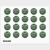Sticker Rond Vaches de Noël modernes | Classic Holiday Green (Feuille)