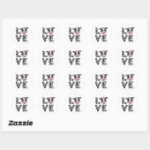 Sticker Rond Vaches mignonnes J'aime (Feuille)
