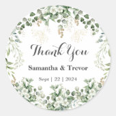 Sticker Rond Vaches verdoyantes : Or et feuillage vert (Devant)