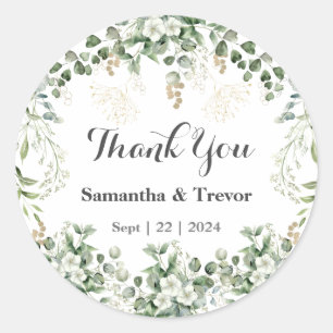 Sticker Rond Vaches verdoyantes : Or et feuillage vert