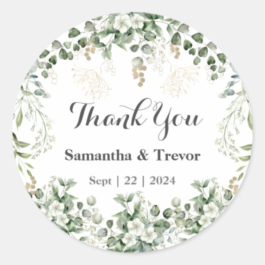 Sticker Rond Vaches verdoyantes : Or et feuillage vert (Devant)