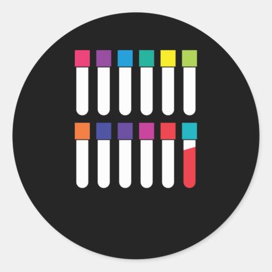Sticker Rond Vacutainer Blood Phlebotomy Phlebotomist Cadeau (Devant)
