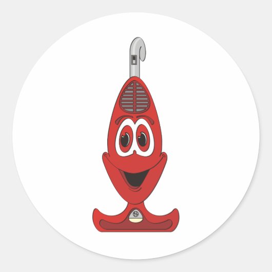 Sticker Rond Vacuum Carton rouge (Devant)
