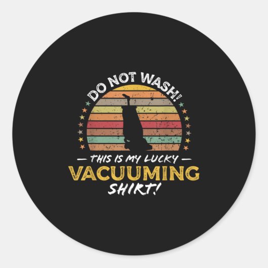 Sticker Rond Vacuuming Funny Carpet Vacuum Citation Retro Toy 8 (Devant)