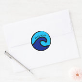 Sticker Rond Vague bleue (Enveloppe)