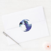 Sticker Rond Vague bleue (Enveloppe)