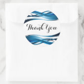 Sticker Rond Vague bleue Merci Abstrait moderne (Sac)
