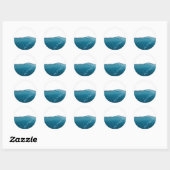 Sticker Rond Vague cool bleu clair (Feuille)