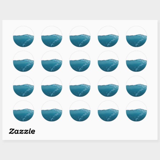 Sticker Rond Vague cool bleu clair (Feuille)